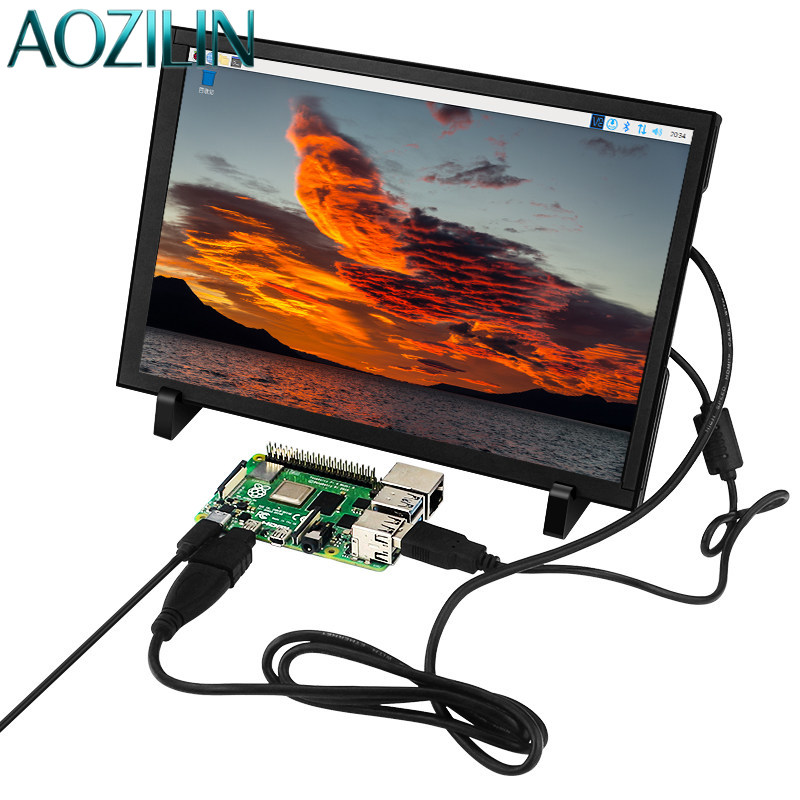 Raspberry Pi 10.1 Inch Capacitive Touch Screen Ips - AOZILIN Monitor HD Pequeno com Tela