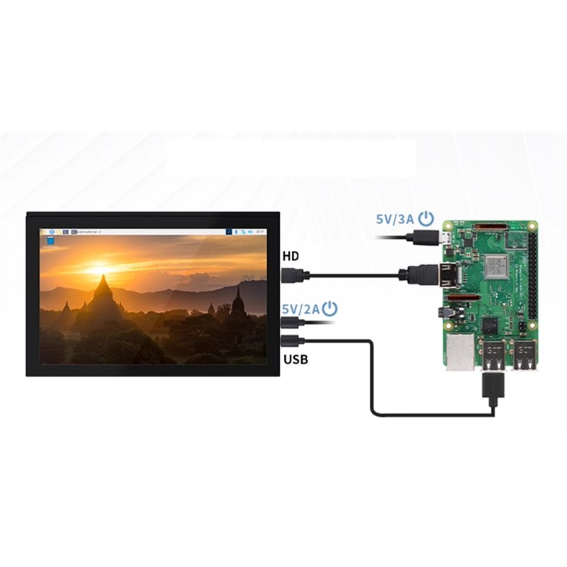 Raspberry Pi 10.1 Inch Capacitive Touch Screen Ips - M51K – Monitor LCD para Raspberry