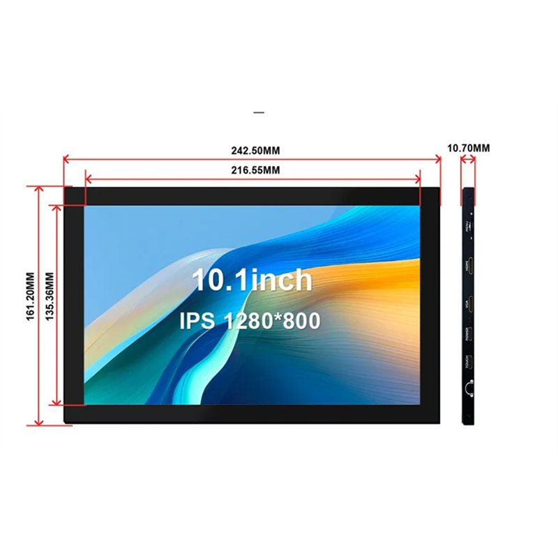 M51K – Monitor LCD para Raspbe - Raspberry Pi 10.1 Inch Capacitive Touch Screen Ips avaliação e preço